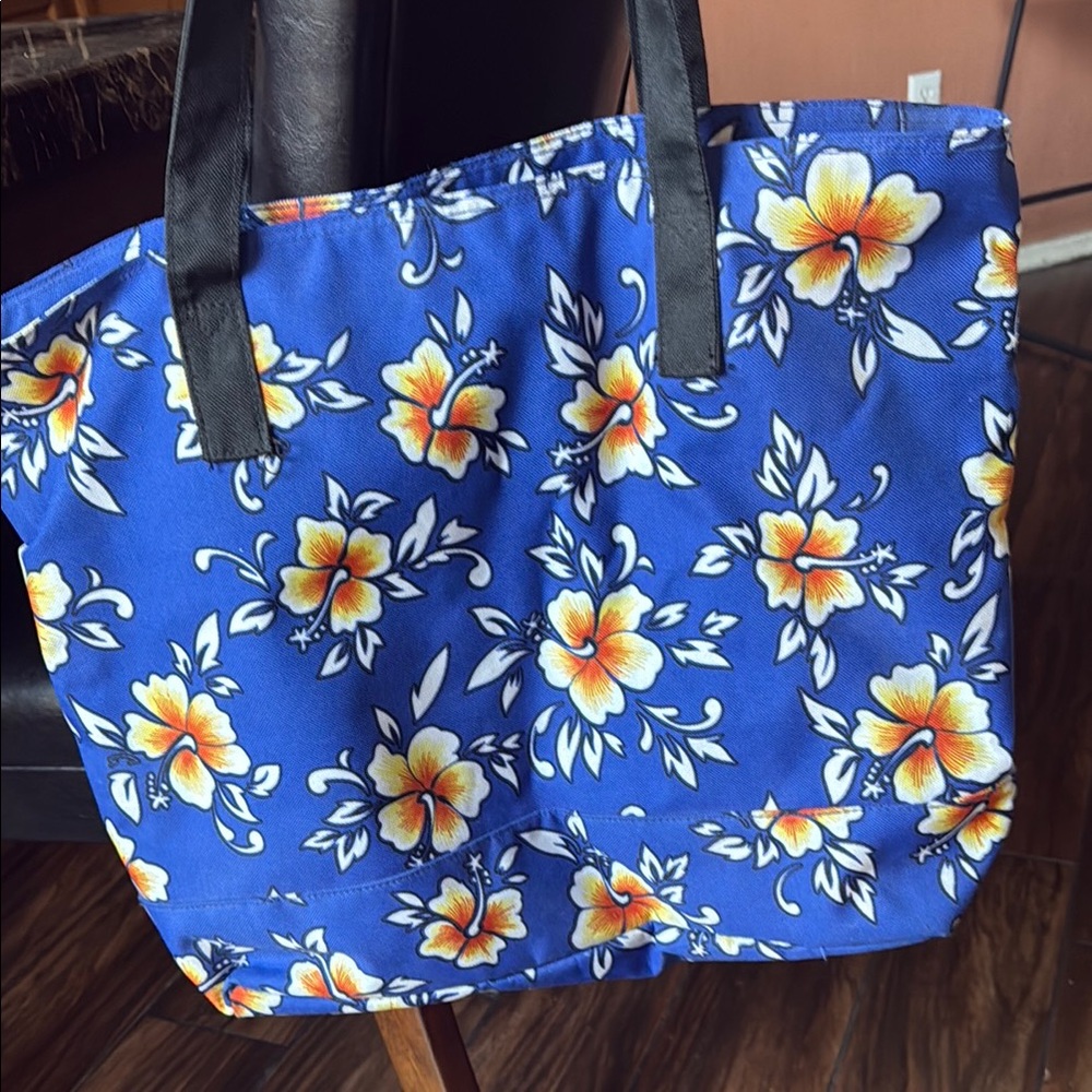 Floral Blue Tote Bag